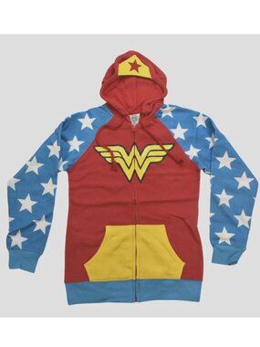 DC Comics Wonder Woman Costume Cosplay Zip-Up Hoodie – Women's Size Small New